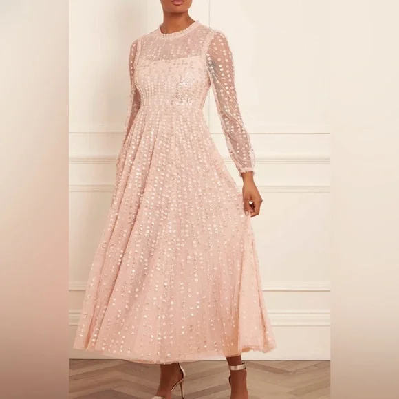 Raindrop Long Sleeve Ankle Gown Needle & Thread NWT - Picture 2 of 7